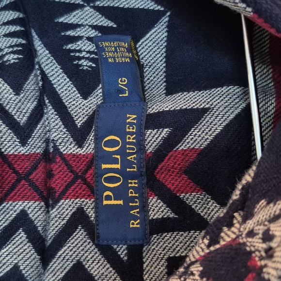 Vintage Polo Ralph Lauren Aztec Southwestern Navajo Moose Shirt Size L - Picture 4 of 5